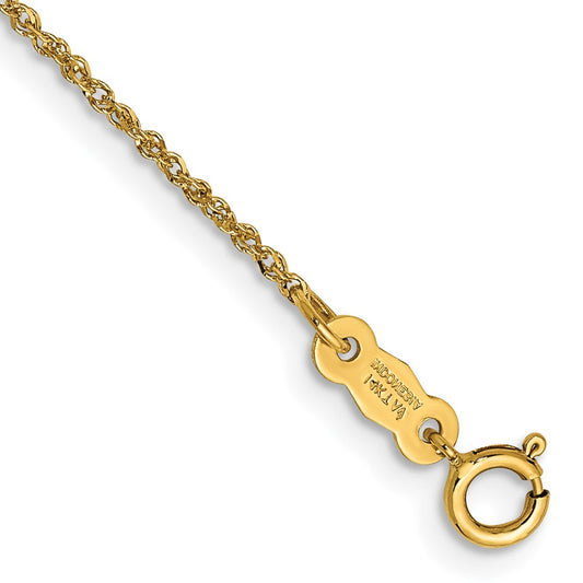 Shop Stylish 14K Gold 10-Inch Ropa Anklet - 1.1mm, Affordable Luxury!