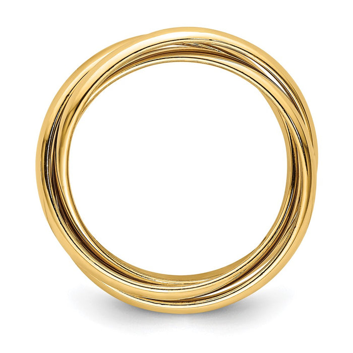 Buy 14K Gold Polished Rolling Ring, Size 4.5 - Stylish & Affordable Design-2