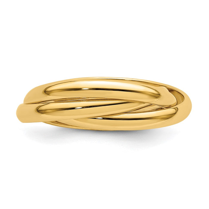 Buy 14K Gold Polished Rolling Ring, Size 4.5 - Stylish & Affordable Design-4