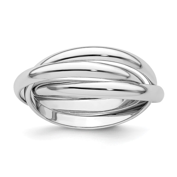 14K White Gold Polished Rolling Ring