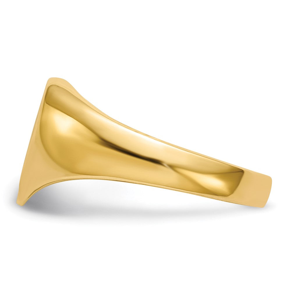 Shop Stylish 14K Gold Heart Signet Ring with 0.005ct Diamond - 9x9mm