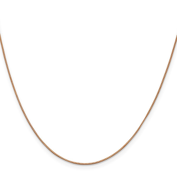 14K Rose Gold .7mm Box Link Chain