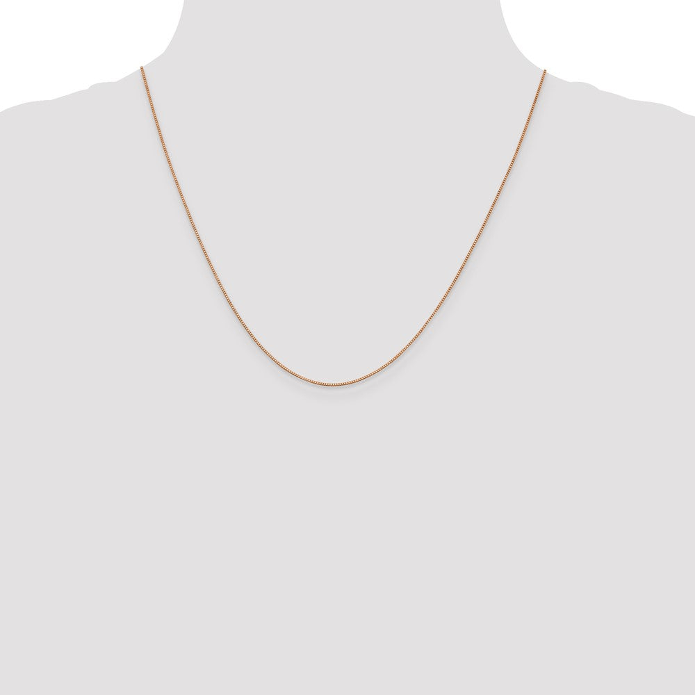 Exclusive 14K Rose Gold 20-Inch Box Link Chain, Stylish 0.7mm Design