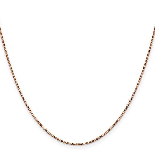 20-Inch 14K Rose Gold .9mm Box Link Chain