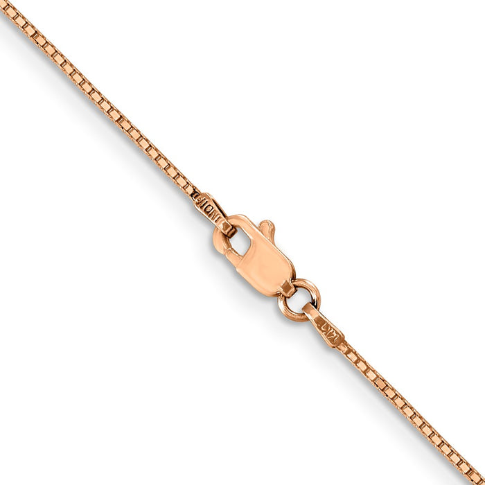 High-Quality 14K Rose Gold 18" .9mm Box Link Chain - Stylish & Affordable!-3