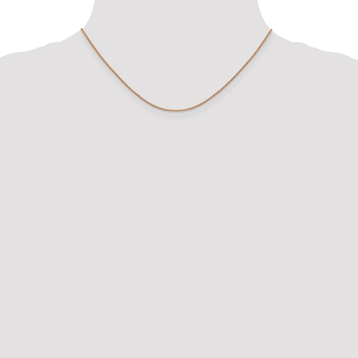 High-Quality 14K Rose Gold 16-Inch .9mm Box Link Chain | Stylish Lobster Clasp-4