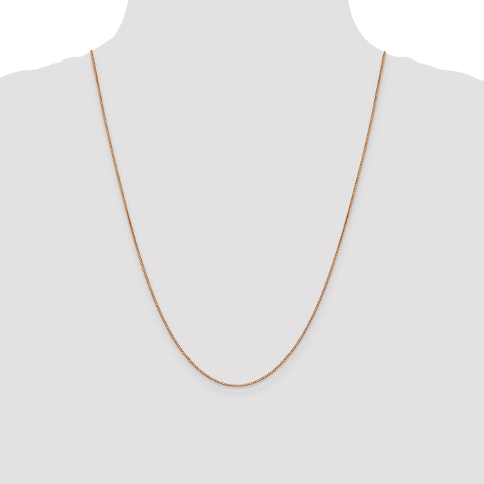 Buy Stylish 14K Rose Gold 24-Inch .9mm Box Link Chain - Luxury Value!-4