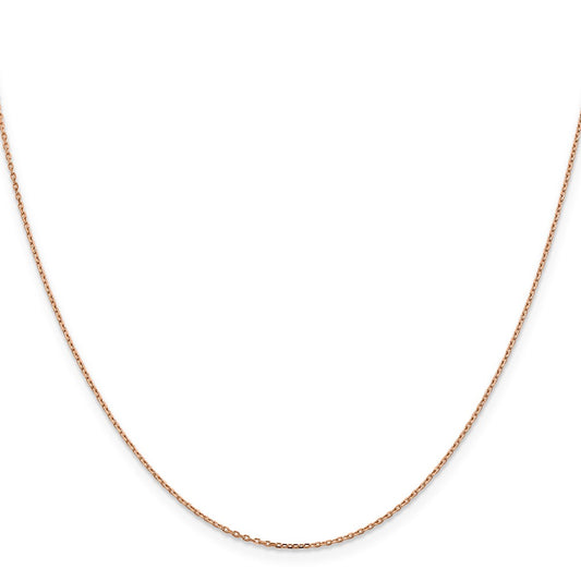 Buy 14K Rose Gold 16-Inch Diamond-Cut Cable Chain - Stylish & Affordable!