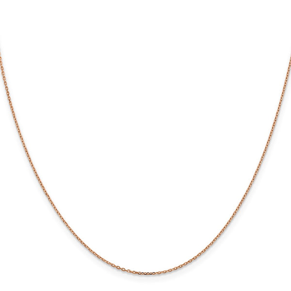 30-Inch 14K Rose Gold Diamond-Cut Cable Chain - 1.10mm Thickness