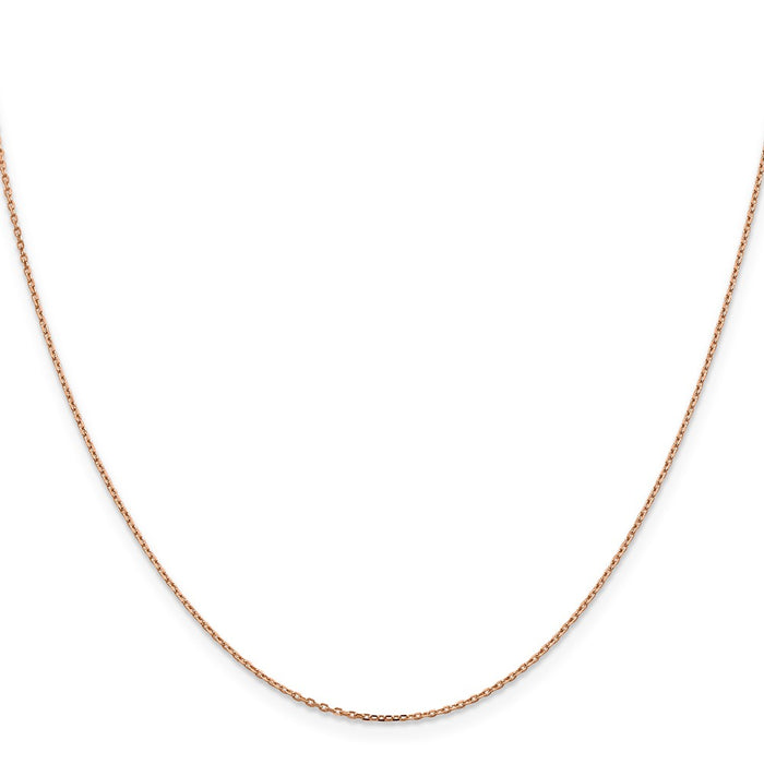 Shop Stylish 14K Rose Gold 18-Inch Diamond-Cut Cable Chain - 1.10mm Thick-2