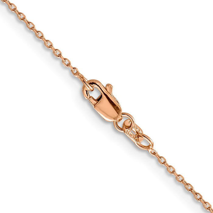 Shop Stylish 14K Rose Gold 18-Inch Diamond-Cut Cable Chain - 1.10mm Thick-3