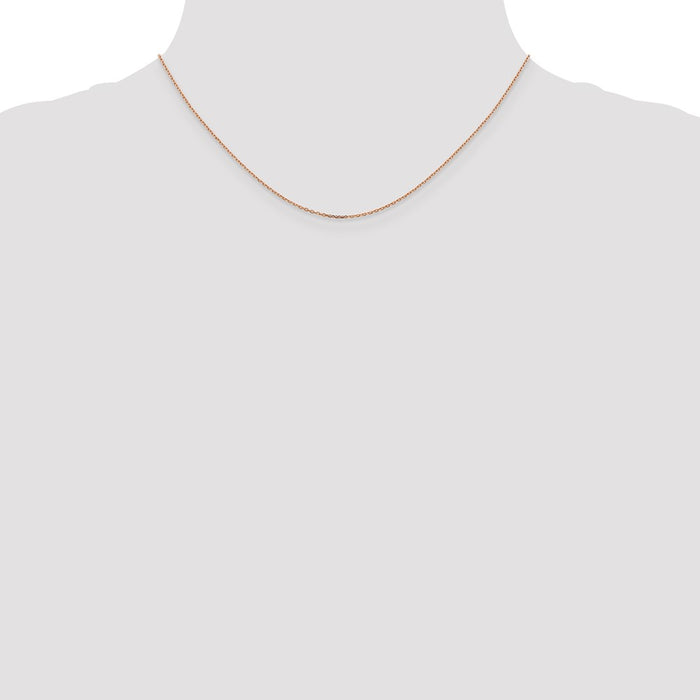 Buy 14K Rose Gold 16-Inch Diamond-Cut Cable Chain - Stylish & Affordable!-4