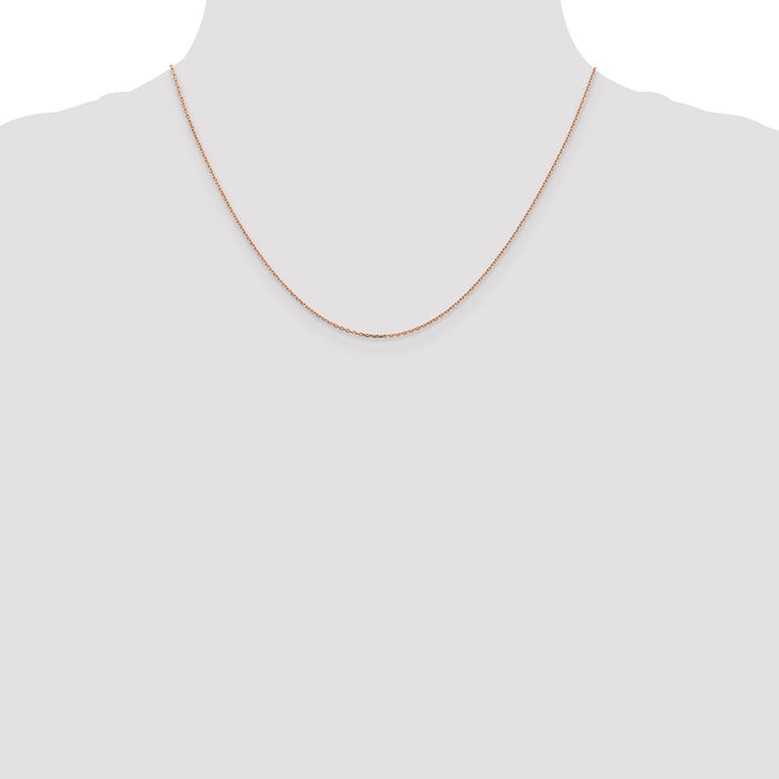 Shop Stylish 14K Rose Gold 18-Inch Diamond-Cut Cable Chain - 1.10mm Thick-4