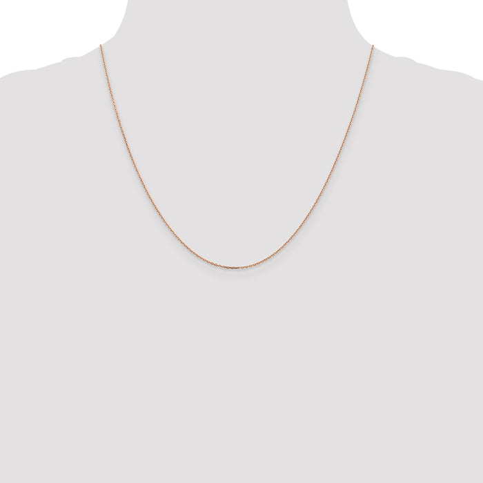 Buy Stylish 14K Rose Gold 20-Inch Diamond-Cut Cable Chain - 1.10mm Thick-4