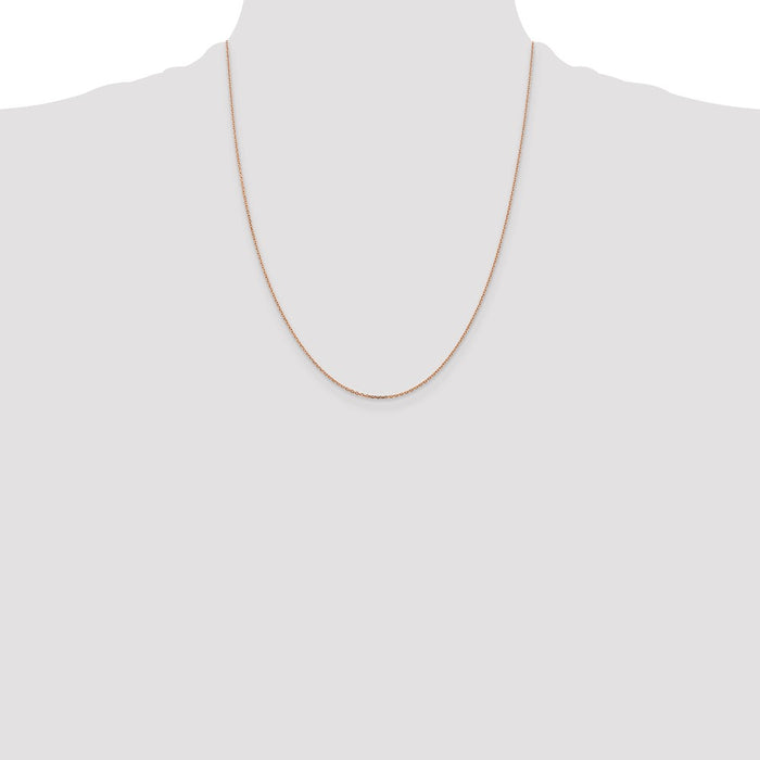 Buy Stylish 14K Rose Gold 22-Inch Diamond-Cut Cable Chain - 1.10mm Thickness-4
