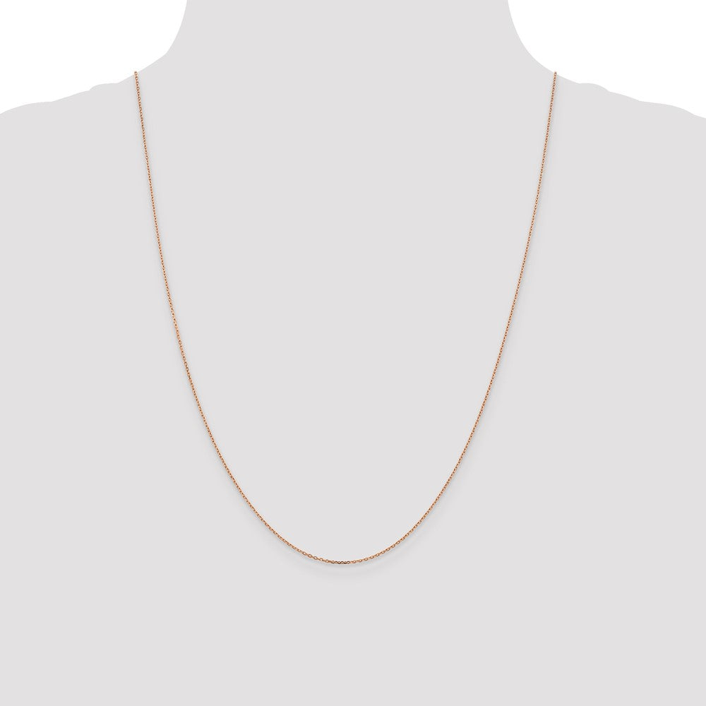Buy Stylish 14K Rose Gold 24-Inch Diamond-Cut Cable Chain, 1.10mm