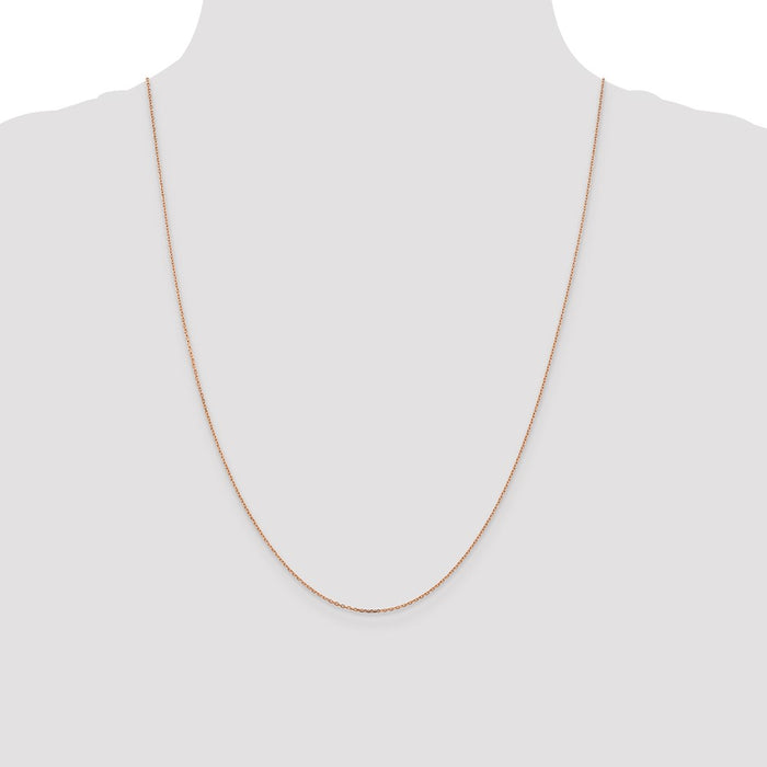 Buy Stylish 14K Rose Gold 24-Inch Diamond-Cut Cable Chain, 1.10mm-4