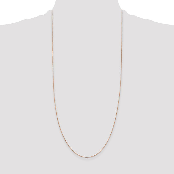 Buy 30-Inch 14K Rose Gold Diamond-Cut Cable Chain - Stylish 1.10mm Thickness-4