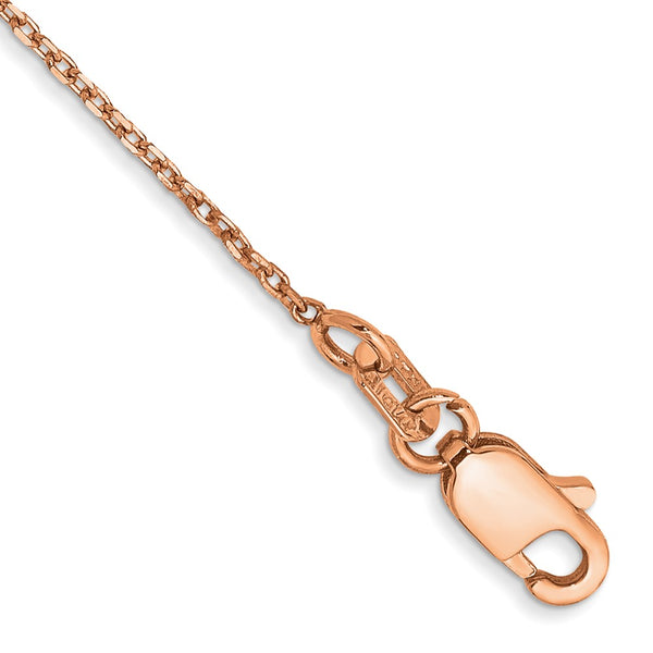14K Rose Gold 10-Inch Diamond-Cut Cable Chain - Style GR1-1010618