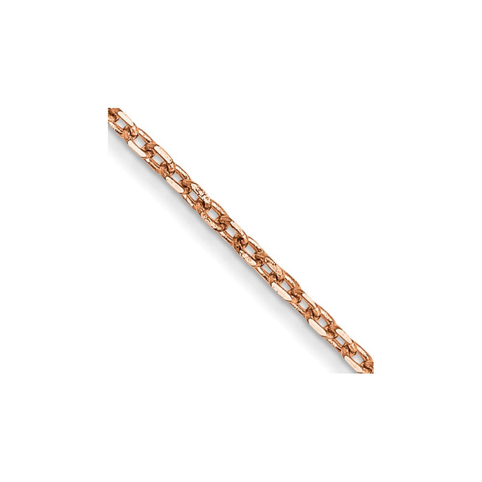 Shop Stylish 14K Rose Gold 18-Inch Diamond-Cut Cable Chain - 1.10mm Thick-1