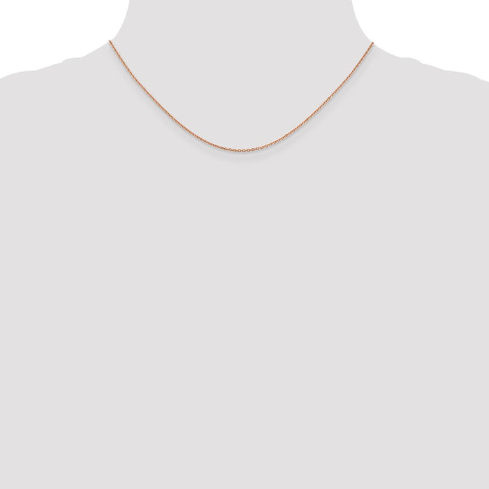 Buy Stylish 14K Rose Gold 16-Inch Diamond-Cut Cable Chain - 1.4mm Thickness-4