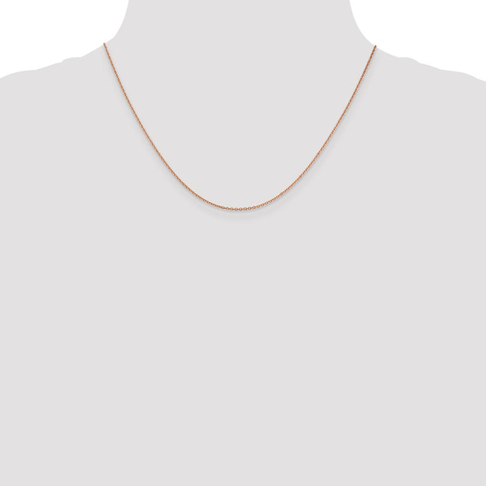 Shop 14K Rose Gold 18-Inch Diamond-Cut Cable Chain, Stylish 1.4mm Thickness-4