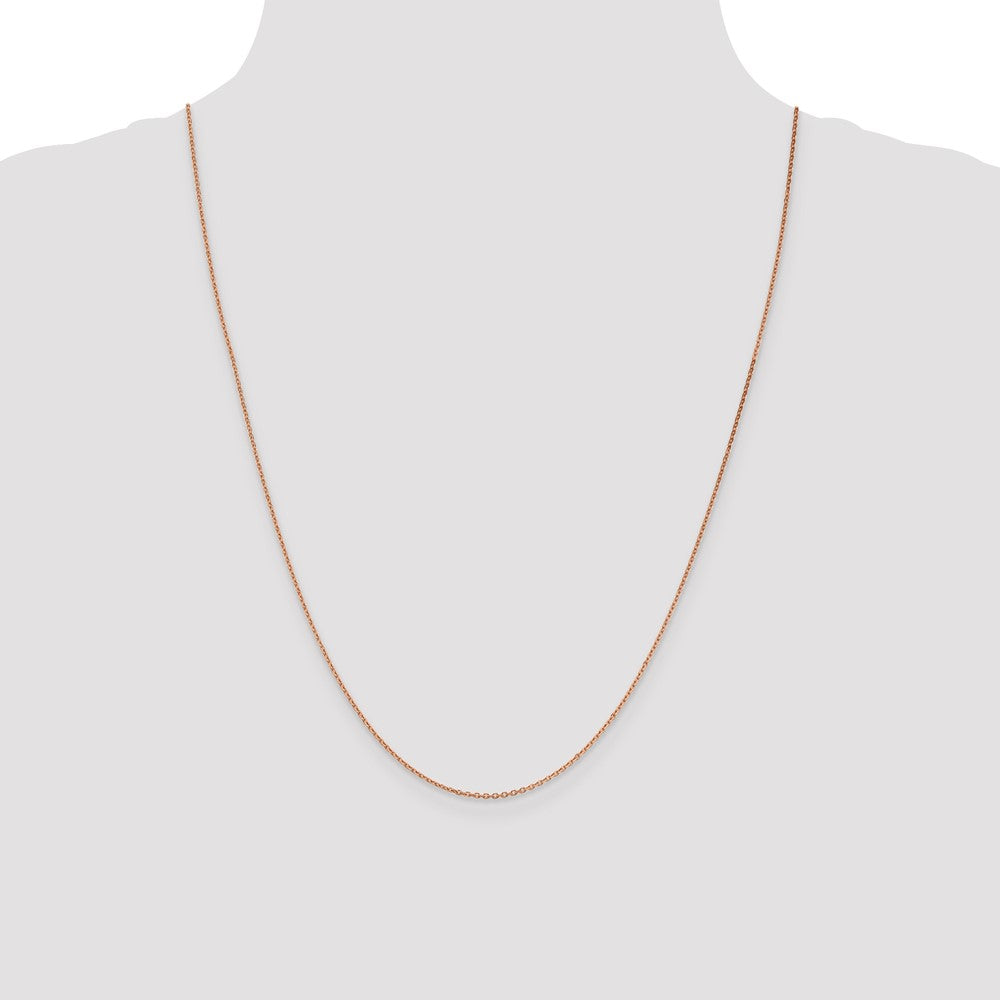High-quality 14K Rose Gold 24-Inch Diamond-Cut Cable Chain - Stylish & Durable