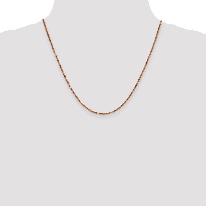 Buy 14K Rose Gold 20-Inch Diamond-Cut Spiga Chain - Stylish & Durable-4