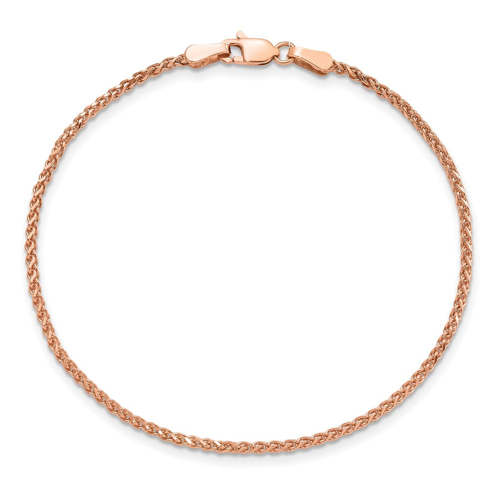 Shop 14K Rose Gold 7-Inch Diamond-Cut Spiga Bracelet - Stylish 1.7mm Design