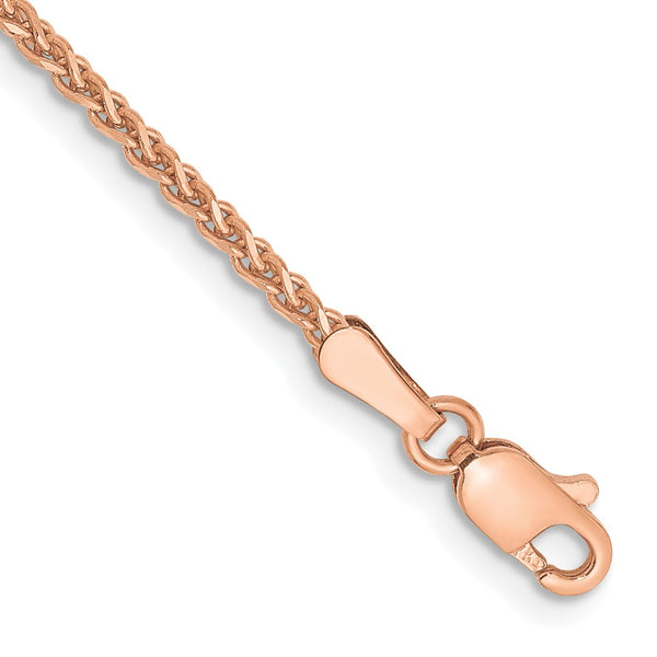 14K Rose Gold 7-Inch Diamond-Cut Spiga Bracelet - 1.7mm