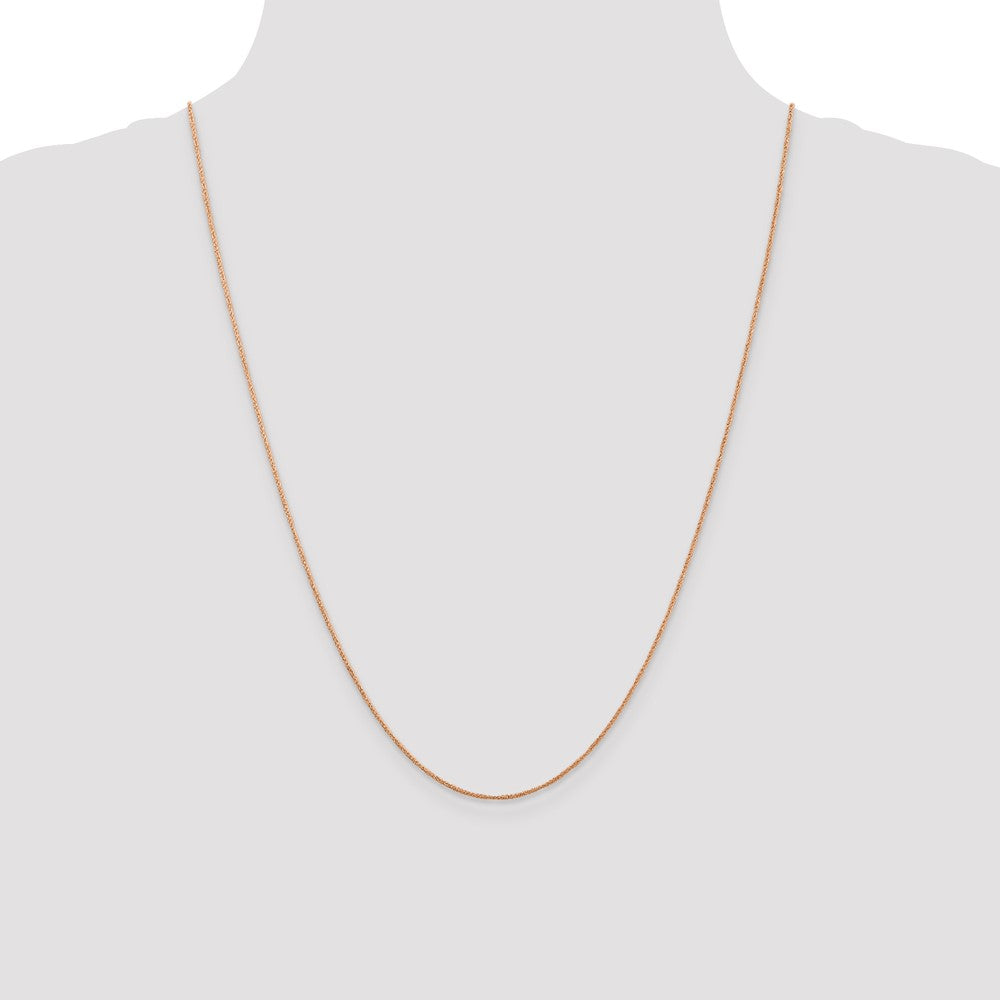 Buy Stylish 14K Rose Gold 24-Inch Ropa Chain, 0.7mm, Luxury Clasp Included