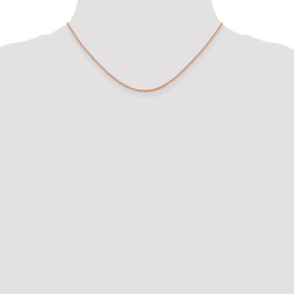 Exclusive 14K Rose Gold 16-Inch Ropa Chain, 1.10mm, Stylish Spring Ring Clasp
