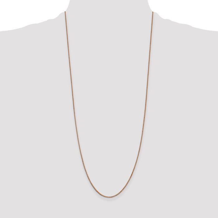 High-Quality 14K Rose Gold 30-Inch Box Link Chain - Stylish & Affordable!-4