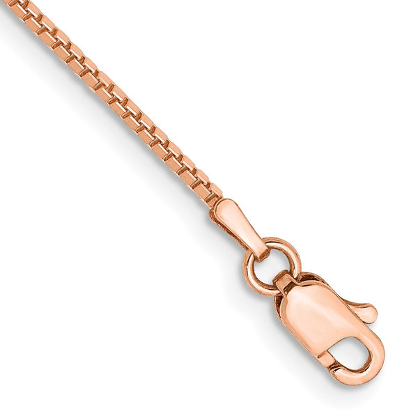 14K Rose Gold Box Link Bracelet