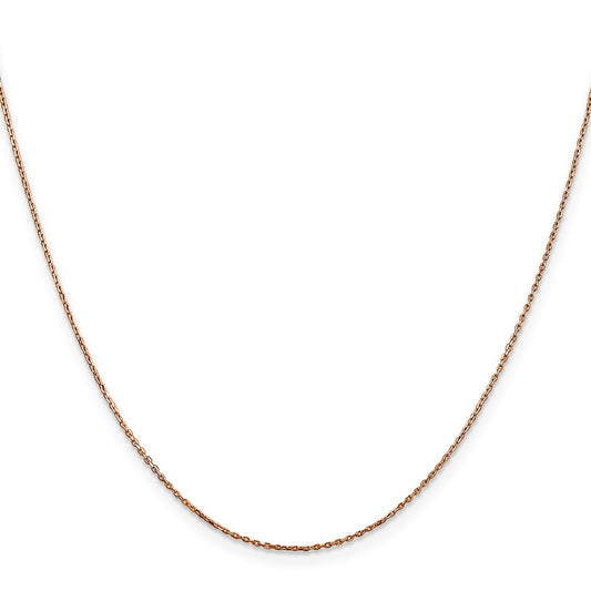 Buy 14K Rose Gold 18-Inch Diamond-Cut Cable Chain, Stylish & Affordable!