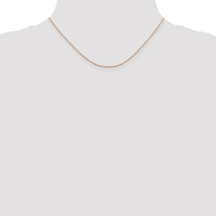Buy Luxury 14K Rose Gold 16-Inch Diamond-Cut Cable Chain - Stylish Design-4