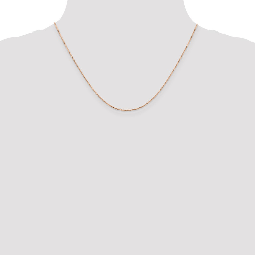 Buy 14K Rose Gold 18-Inch Diamond-Cut Cable Chain, Stylish & Affordable!