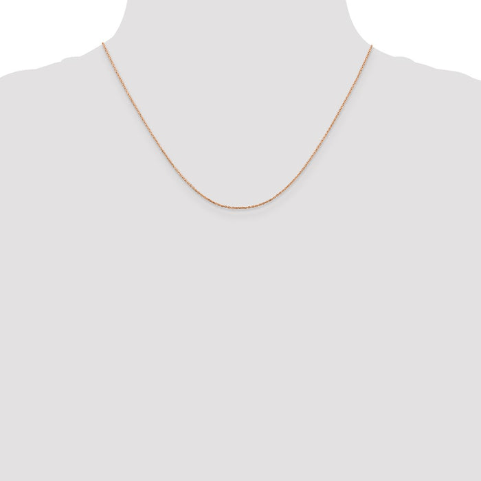 Buy 14K Rose Gold 18-Inch Diamond-Cut Cable Chain, Stylish & Affordable!-4
