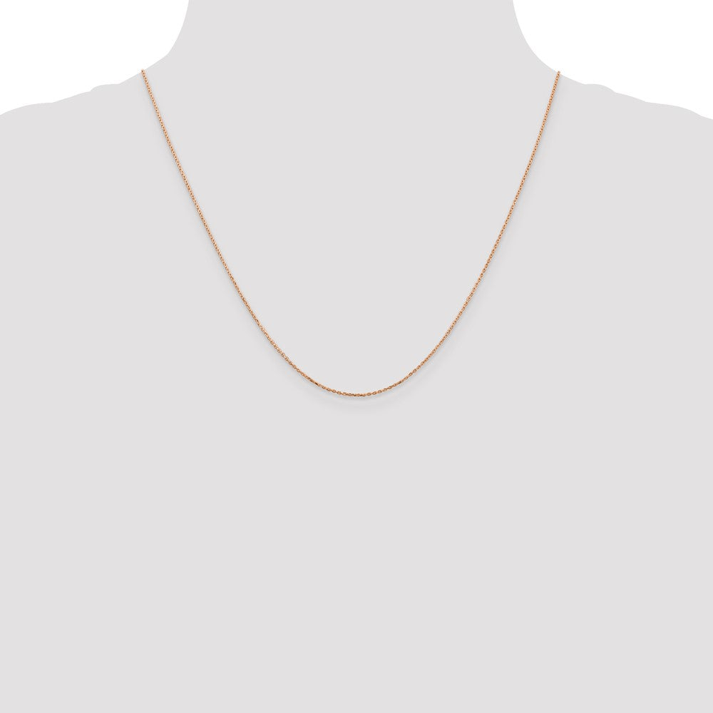 Shop 14K Rose Gold 20-Inch Diamond-Cut Cable Chain, Stylish & Affordable!