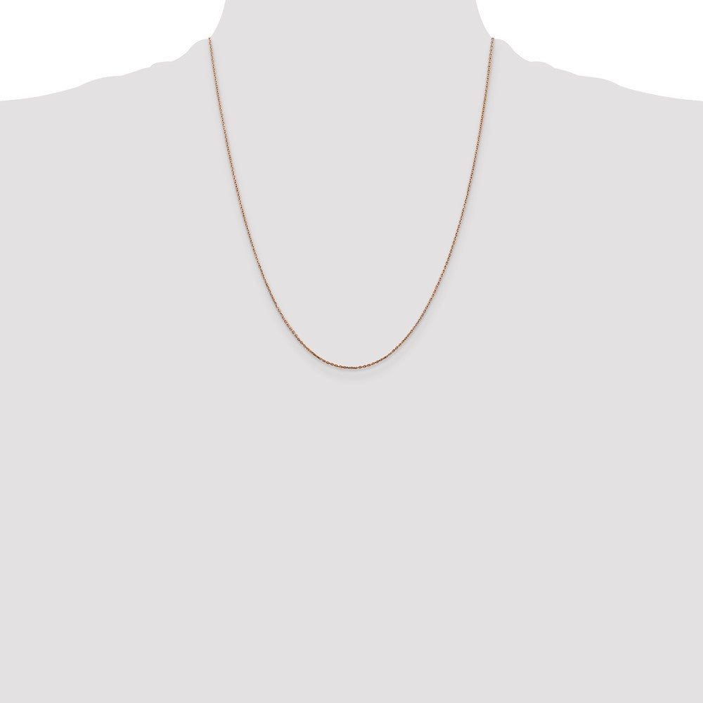 Buy Stylish 14K Rose Gold 22-Inch Diamond-Cut Cable Chain - 0.8mm Thickness