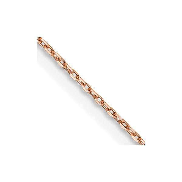 30-Inch 14K Rose Gold Diamond-Cut Cable Chain - 0.8mm
