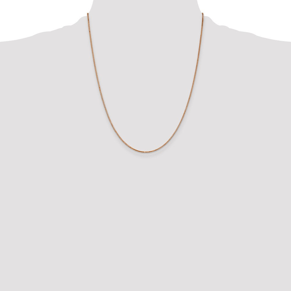Shop 14K Rose Gold 22-Inch Box Link Chain - Stylish 1.10mm with Lobster Clasp