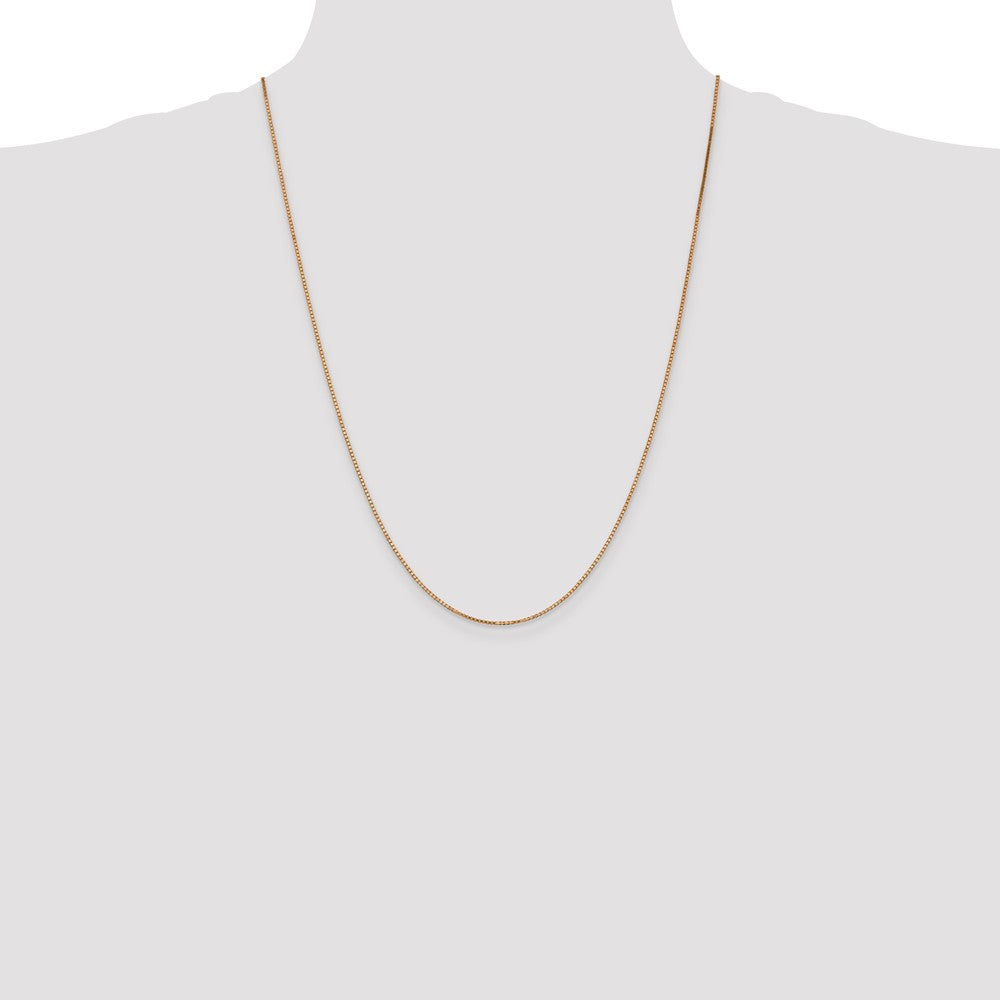 High-Quality 14K Rose Gold 24-Inch Box Link Chain - Stylish & Durable!