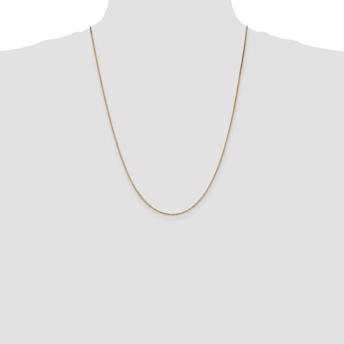 High-Quality 14K Rose Gold 24-Inch Box Link Chain - Stylish & Durable!-4