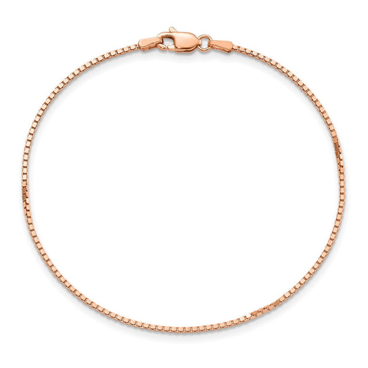 Shop Exclusive 14K Rose Gold Box Link Bracelet - 7-Inch, 1.10mm, Stylish Design