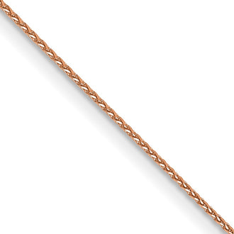Buy Stylish 14K Rose Gold .85mm Diamond-Cut Spiga Chain - 16-Inch Luxury