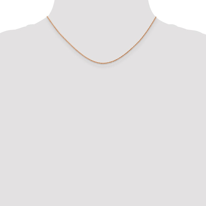 Exclusive 14K Rose Gold 16-Inch 0.8mm Baby Rope Chain - Stylish & Affordable!-4