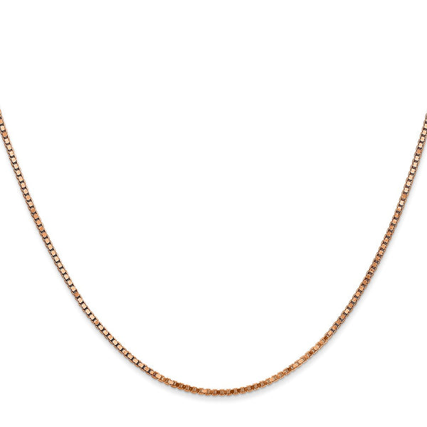 14K Rose Gold 1.3mm Box Link Chain