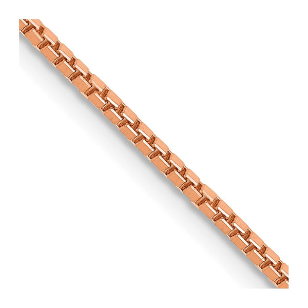 14K Rose Gold 1.3mm Box Link Chain