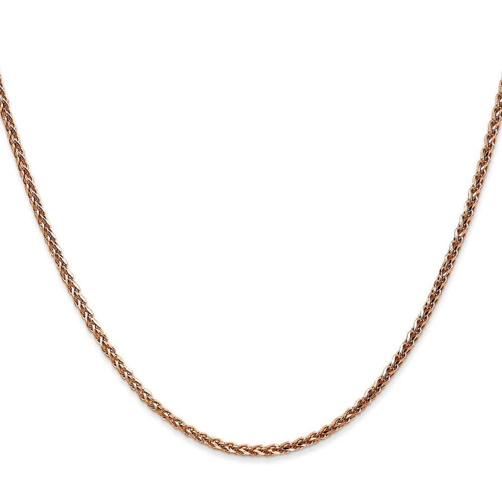 Exclusive 14K Rose Gold 18-Inch Diamond-Cut Spiga Chain, Stylish 2.1mm Design